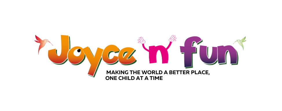 Joyce 'n' Fun logo on a black background.
